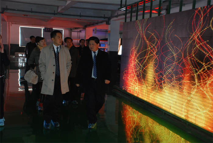 吳廳長(zhǎng)一行參觀我公司LED屏車間